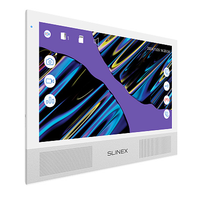 картинка Slinex Sonik-10  цвет белый. 10" AHD Домофон с сенсорным экраном, динамиками и сменными панелями от компании Intant